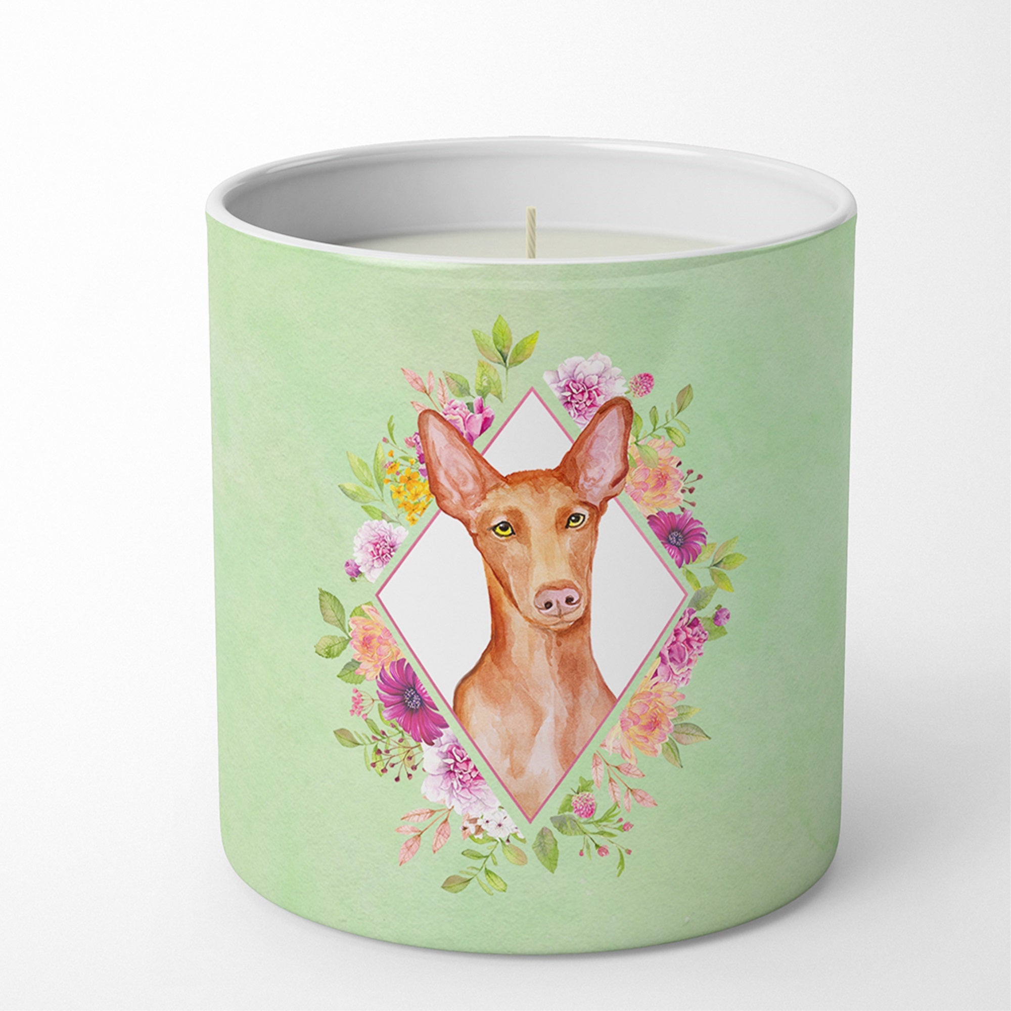 Pharaoh Hound Green Flowers 10 Oz Decorative Soy Candle